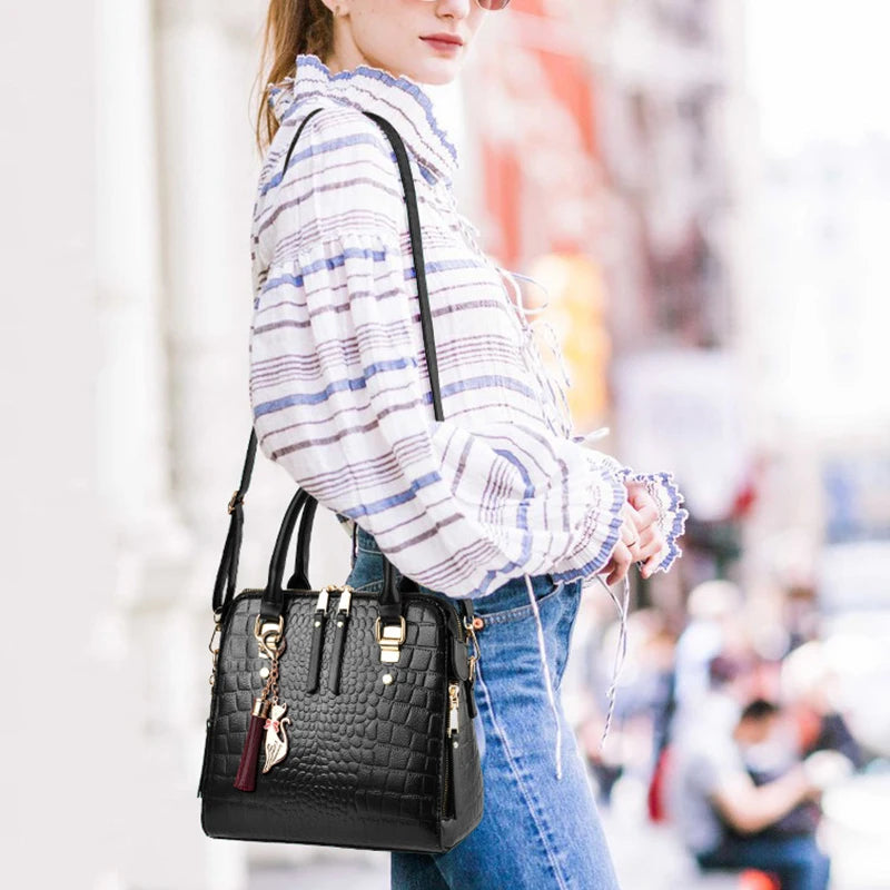 Luxury Crocodile Pattern Handbag