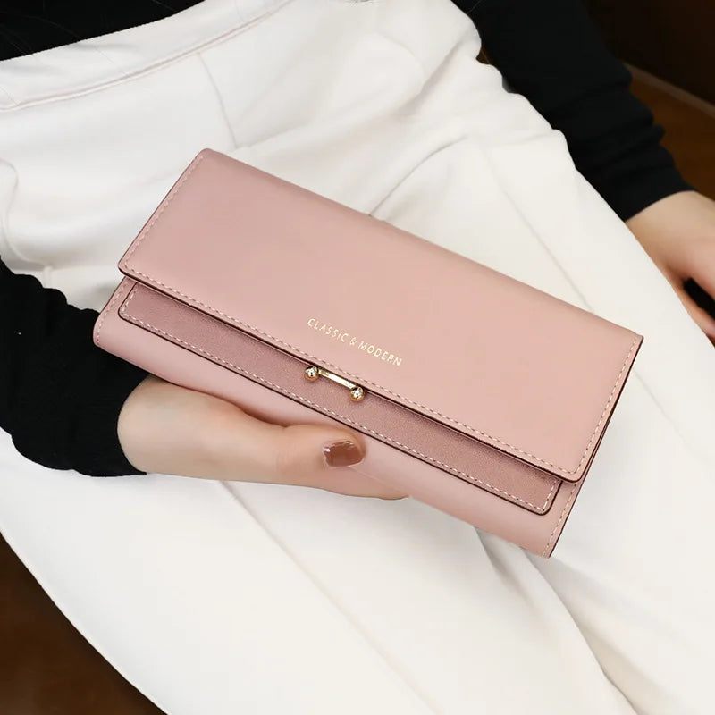 Luxury Women's Long Wallet – Stylish Clutch with Phone Pocket & Card Holder
