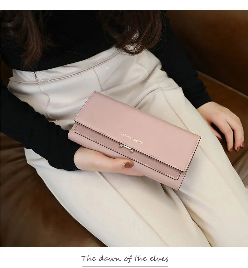 Luxury Women's Long Wallet – Stylish Clutch with Phone Pocket & Card Holder