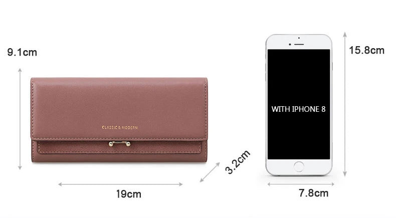 Luxury Women's Long Wallet – Stylish Clutch with Phone Pocket & Card Holder