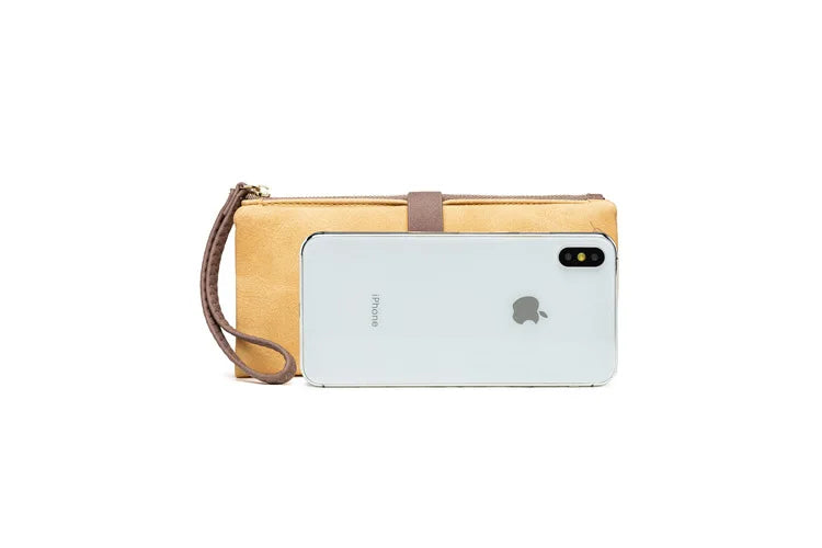 Trendy & Charming: Women’s Leaf Pattern Wallet – Stylish Zip Buckle Clutch