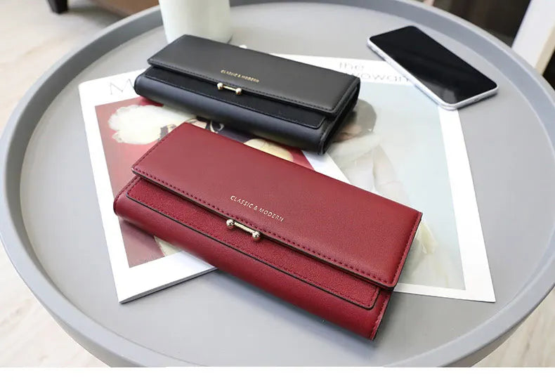 Luxury Women's Long Wallet – Stylish Clutch with Phone Pocket & Card Holder