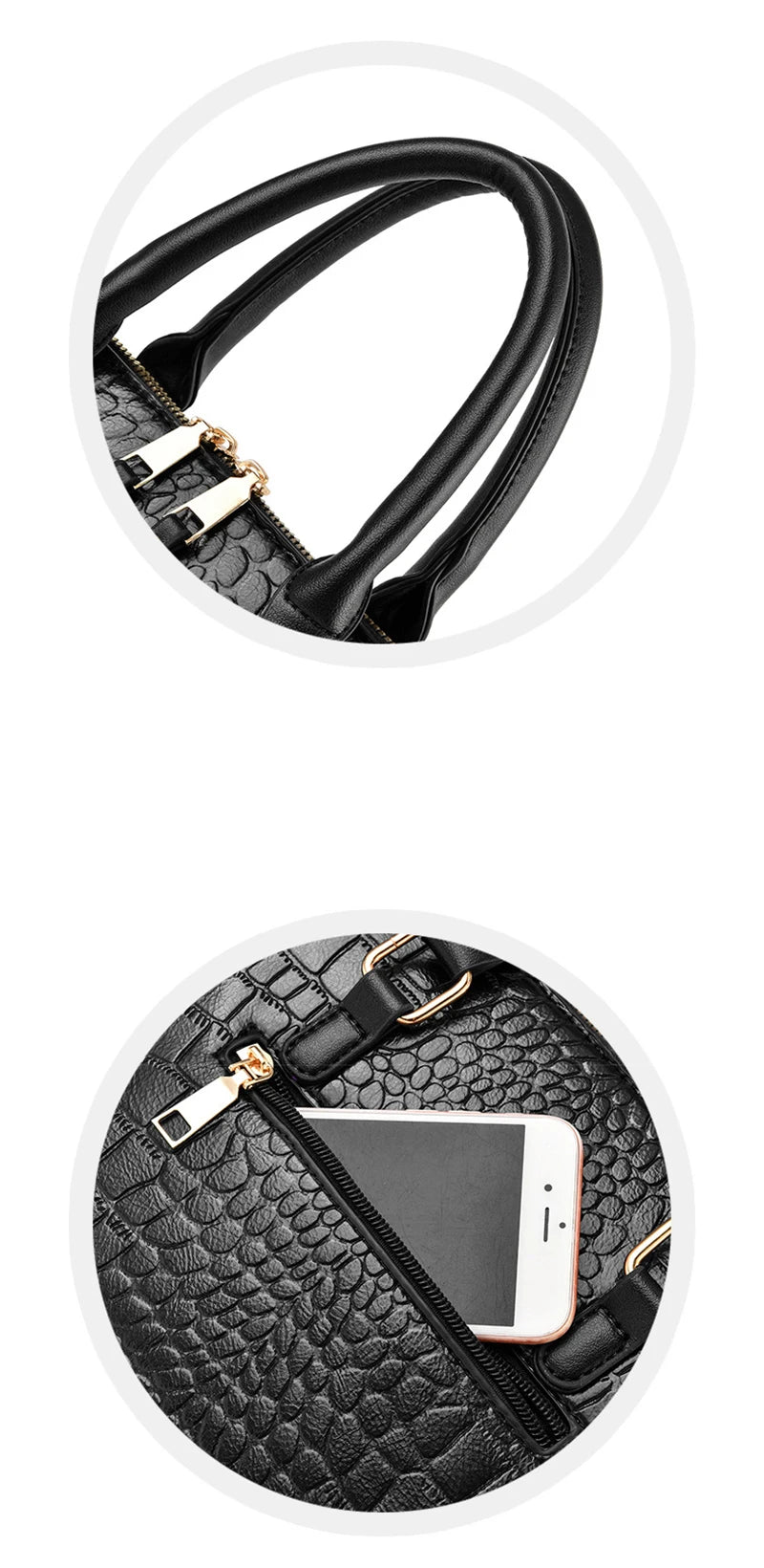 Luxury Crocodile Pattern Handbag