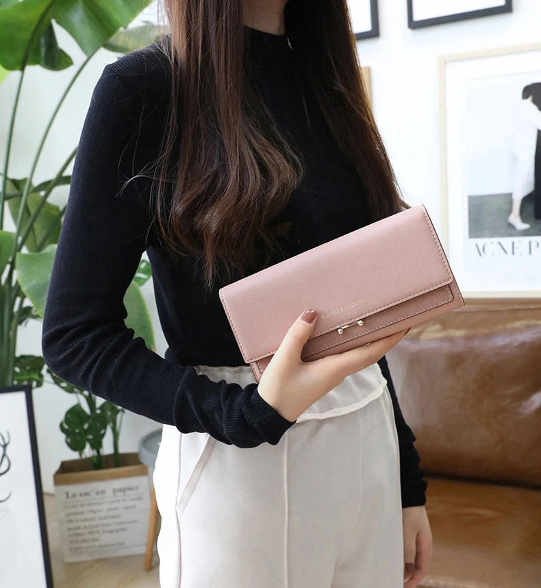 Luxury Women's Long Wallet – Stylish Clutch with Phone Pocket & Card Holder