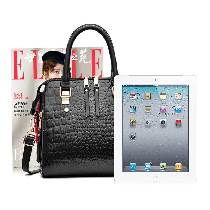 Luxury Crocodile Pattern Handbag