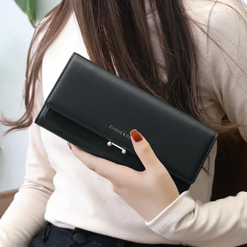 Luxury Women's Long Wallet – Stylish Clutch with Phone Pocket & Card Holder