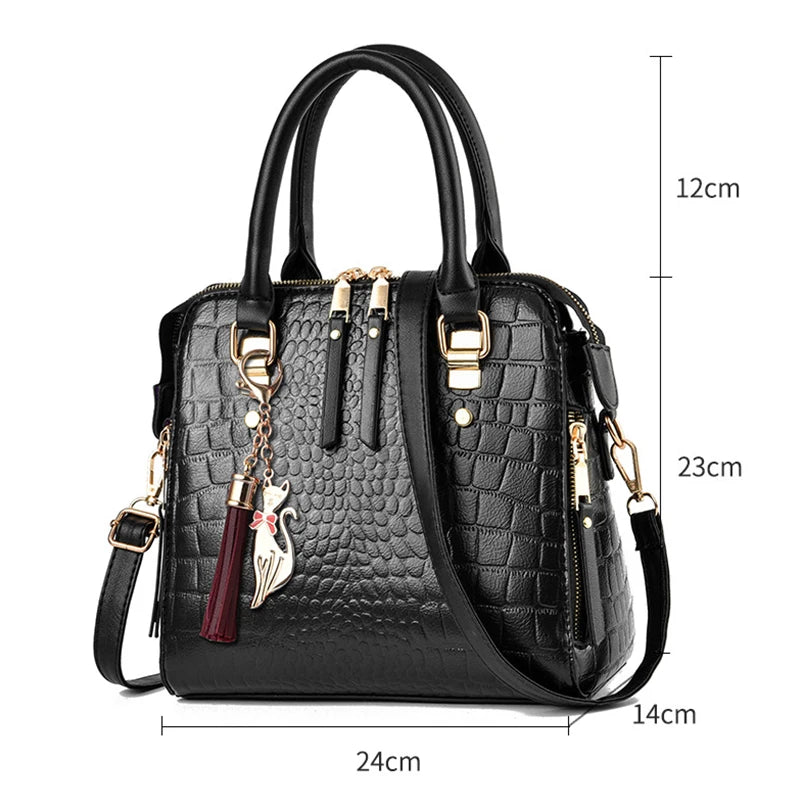 Luxury Crocodile Pattern Handbag