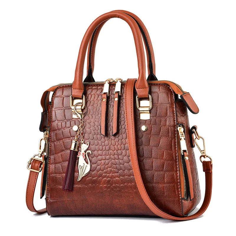 Luxury Crocodile Pattern Handbag