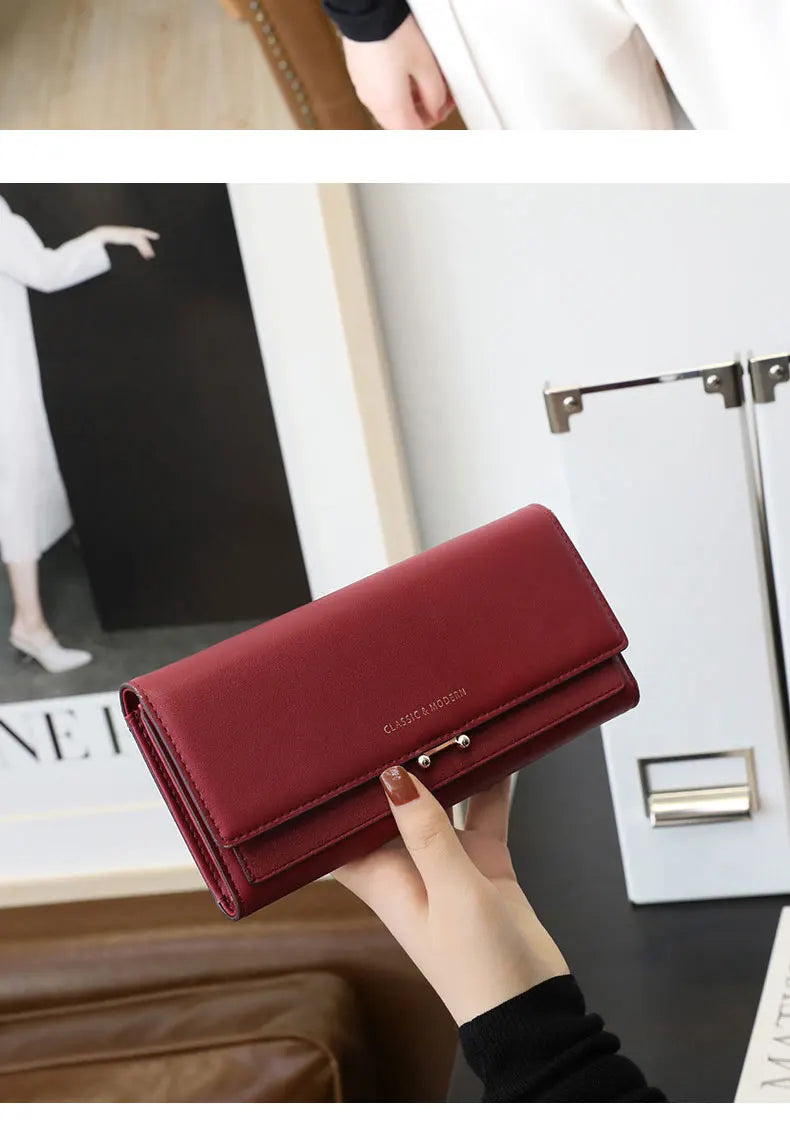 Luxury Women's Long Wallet – Stylish Clutch with Phone Pocket & Card Holder