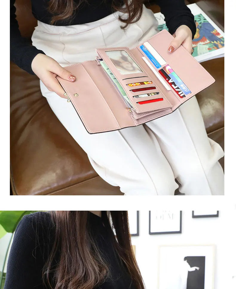 Luxury Women's Long Wallet – Stylish Clutch with Phone Pocket & Card Holder