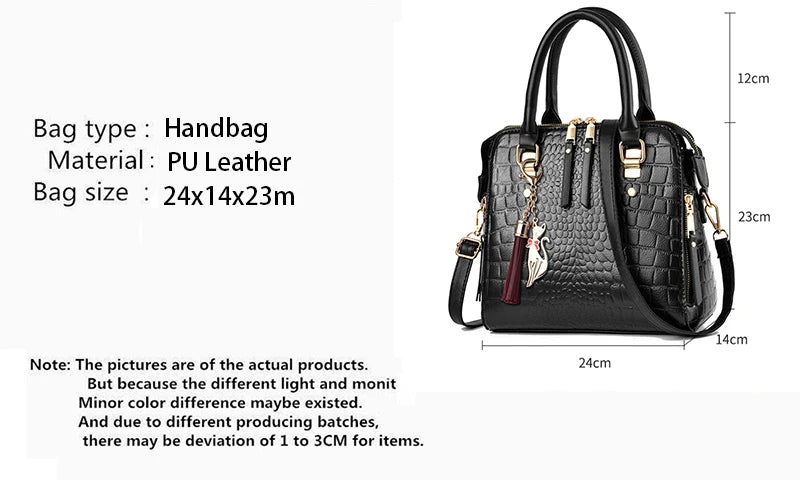 Luxury Crocodile Pattern Handbag