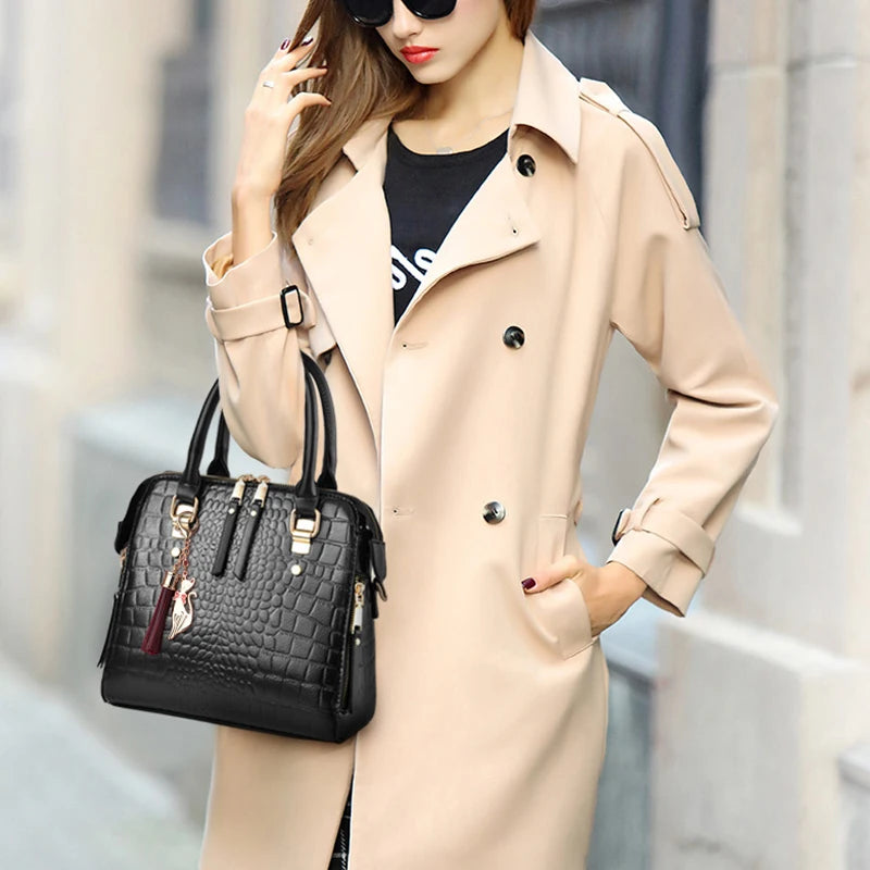 Luxury Crocodile Pattern Handbag