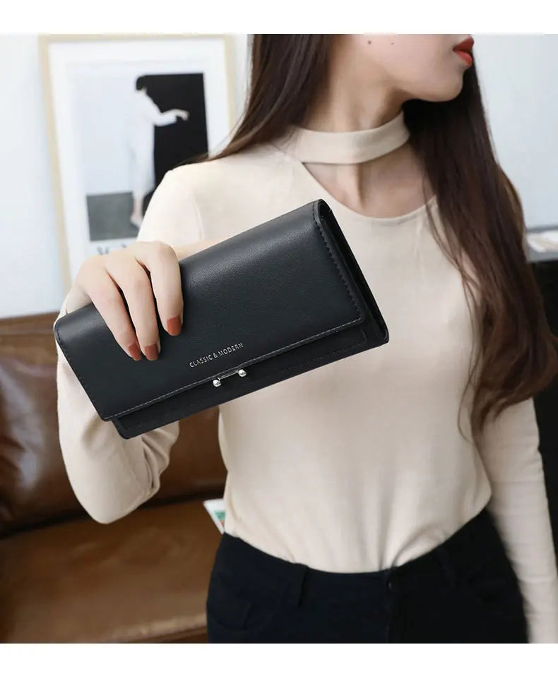 Luxury Women's Long Wallet – Stylish Clutch with Phone Pocket & Card Holder