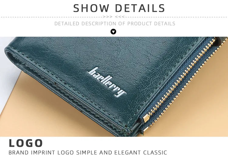 Classic Leather Wallet for Women – Zip Clutch with Card Organizer