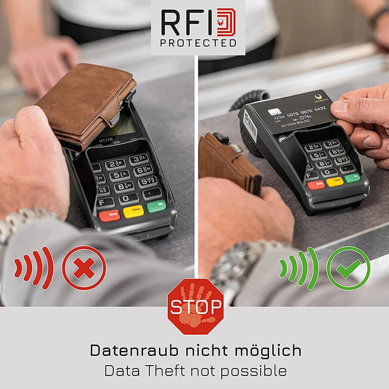 RFID Pop-Up Metal Wallet – Slim Anti-Theft Card Holder for Men & Women