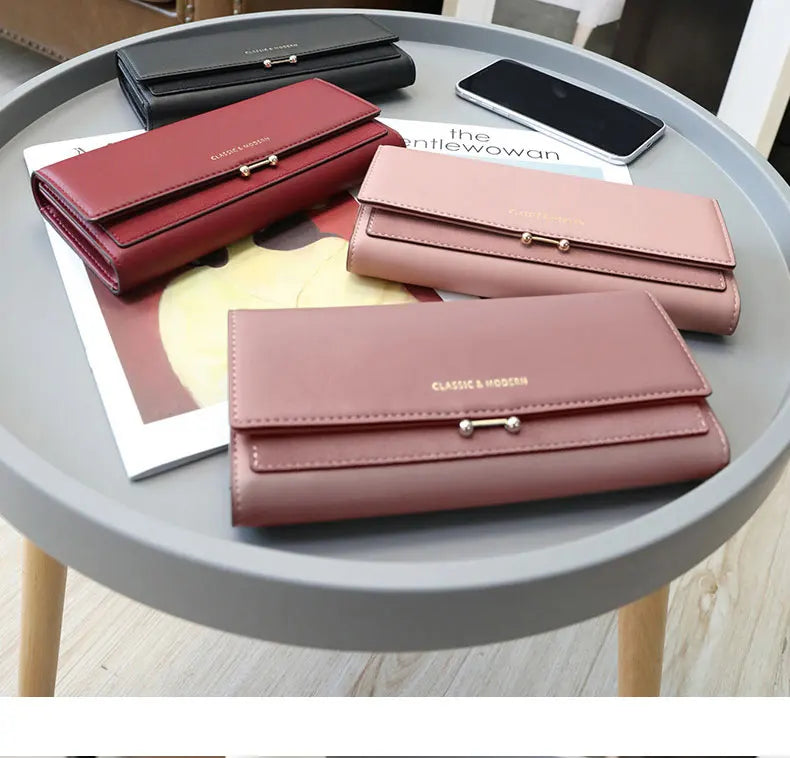 Luxury Women's Long Wallet – Stylish Clutch with Phone Pocket & Card Holder