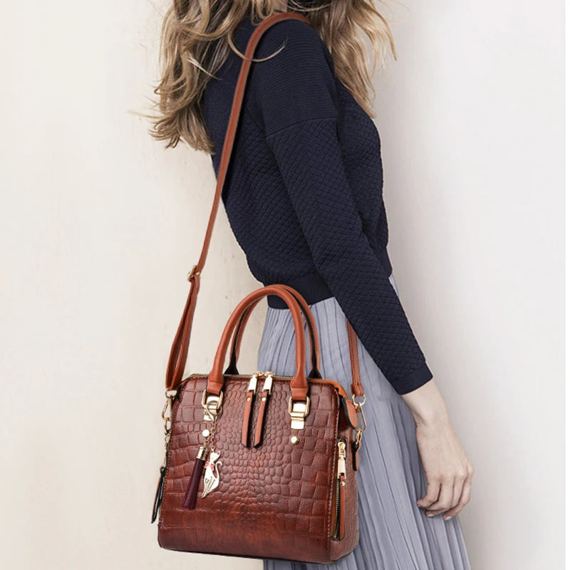Luxury Crocodile Pattern Handbag