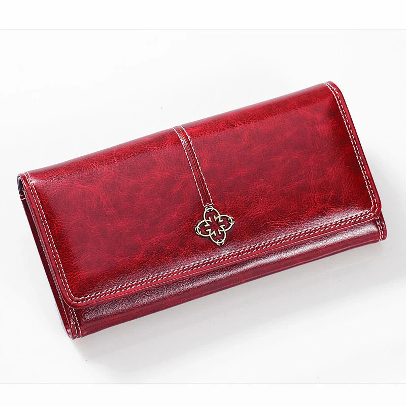 Luxury Long Leather Wallet for Women – Stylish & Spacious