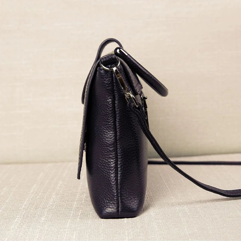 Luxury Soft PU Leather Flap Shoulder Bag – Minimalist Cover Closure Handbag for Women