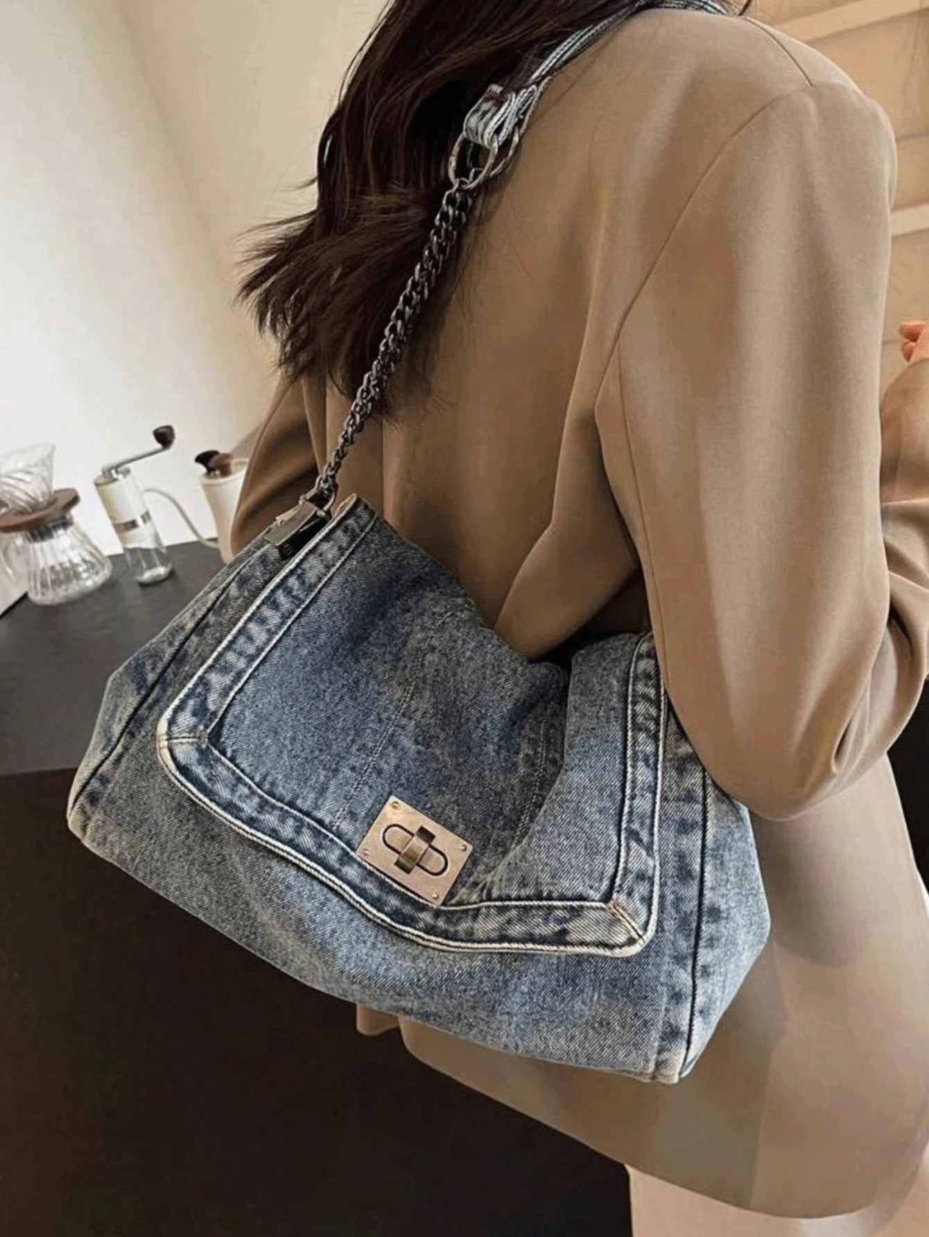 Women’s Canvas Square Shoulder Bag – Lightweight & Stylish