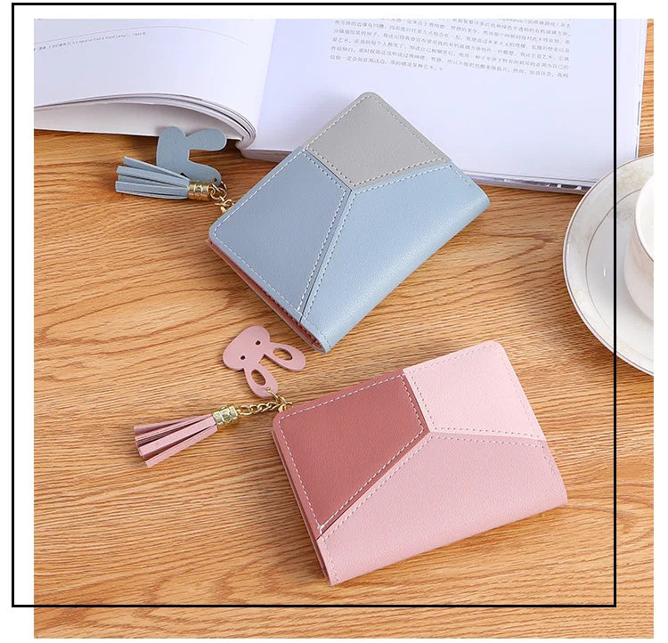 Compact Card Holder (Zip Wallet) with Tassel for Women & Girls