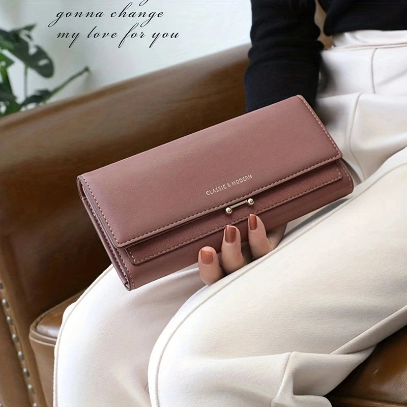 Luxury Women's Long Wallet – Stylish Clutch with Phone Pocket & Card Holder