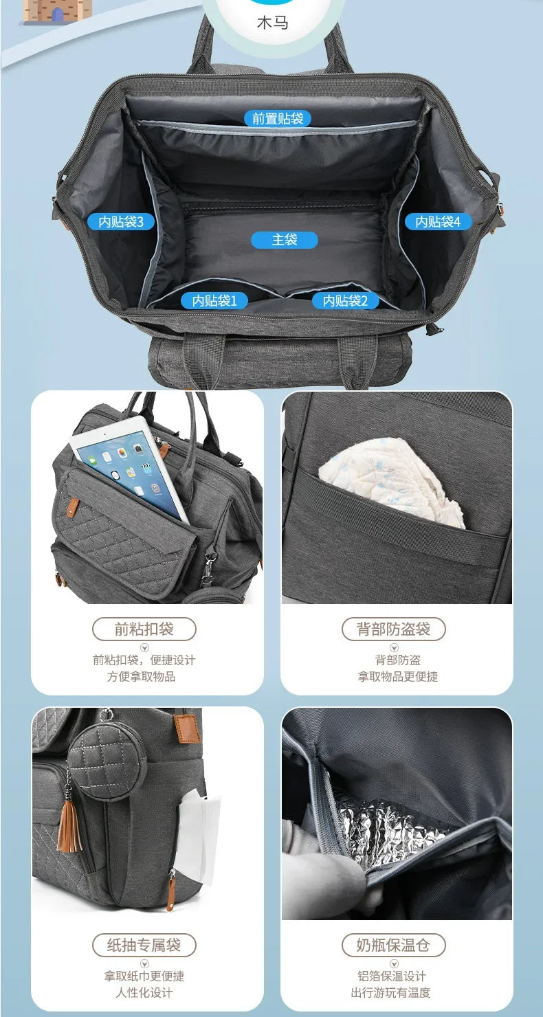 Multi-Compartment Mommy Diaper Backpack