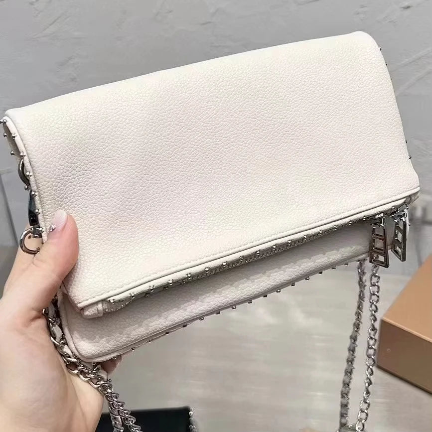 Vintage Chain Envelope Shoulder Bag – Elegant Black Crossbody for Women