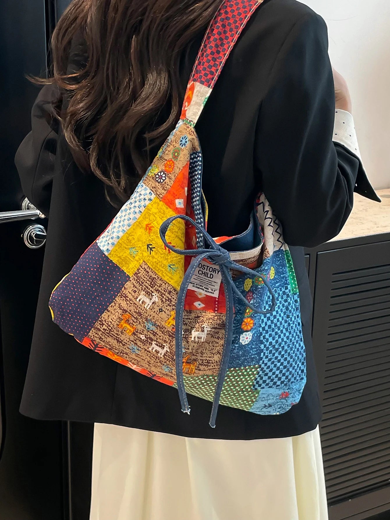 Fashionable New Denim Bag for Work and School, Large Capacity Women's Bag, Stylish Double-Sided Women's Tote Bag