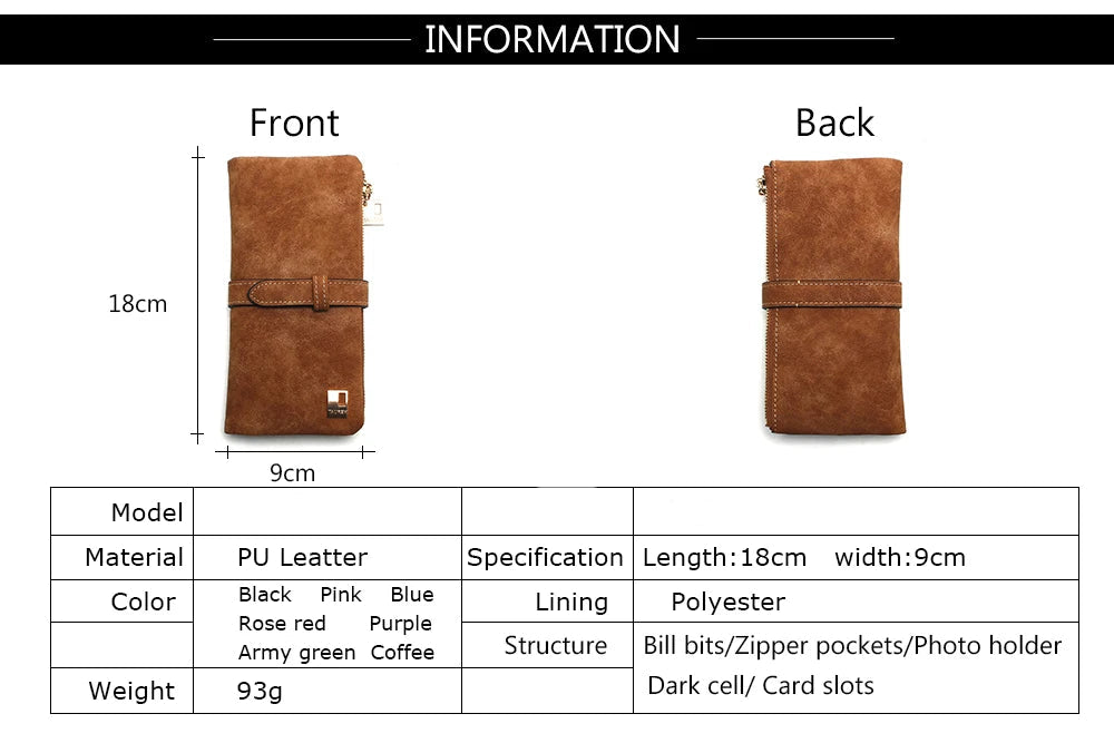 Timeless Elegance: Women’s 2-Fold Nubuck Clutch with Zipper & Drawstring.