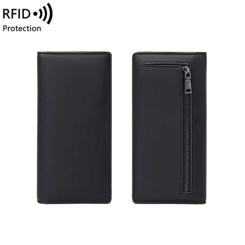 Functional & Compact: Women's Double-Fold Wallet – RFID Coin & Card Organizer with Hand Strap