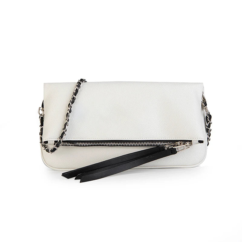 Vintage Chain Envelope Shoulder Bag – Elegant Black Crossbody for Women