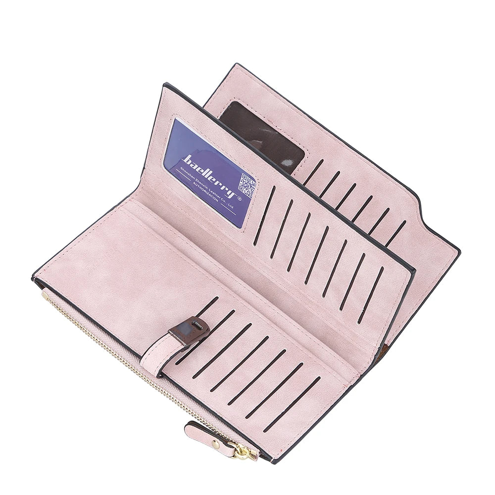 Elegant Long Wallet for Women – Magnetic Closure & Card Organizer