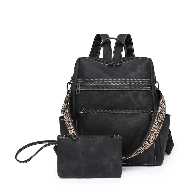Leather Convertible Backpack Purse