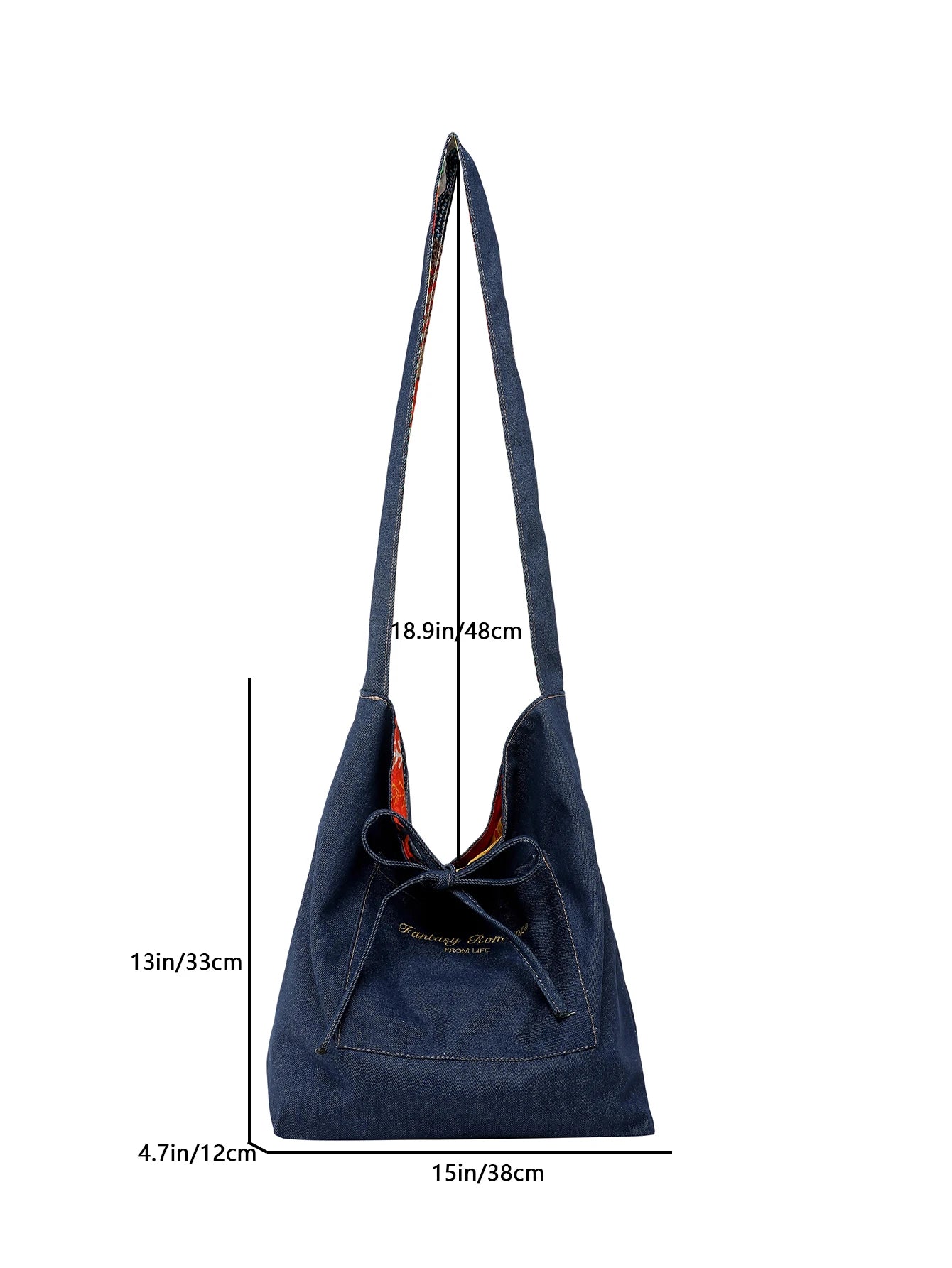 Fashionable New Denim Bag for Work and School, Large Capacity Women's Bag, Stylish Double-Sided Women's Tote Bag