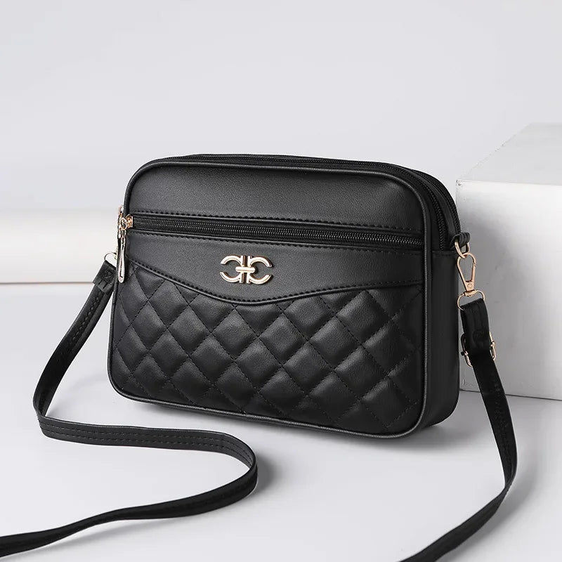 High Capacity Soft PU Leather Envelope Messenger Bag – Zipper Closure Shoulder Purse for Women
