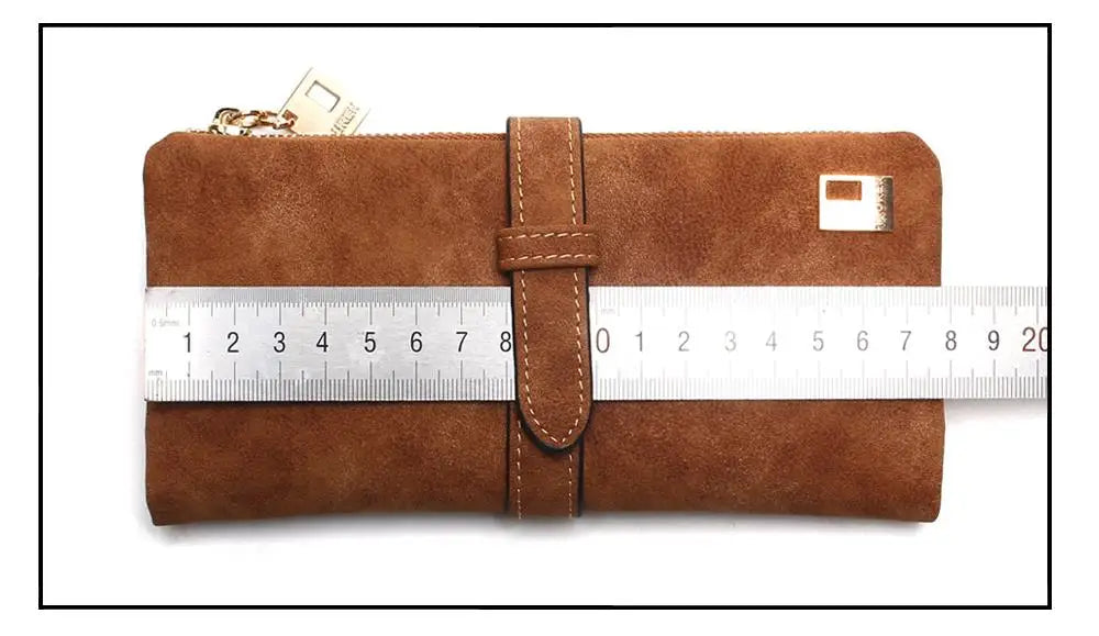 Timeless Elegance: Women’s 2-Fold Nubuck Clutch with Zipper & Drawstring.
