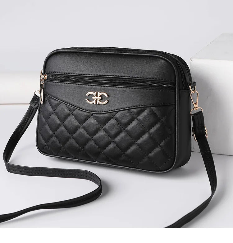 High Capacity Soft PU Leather Envelope Messenger Bag – Zipper Closure Shoulder Purse for Women