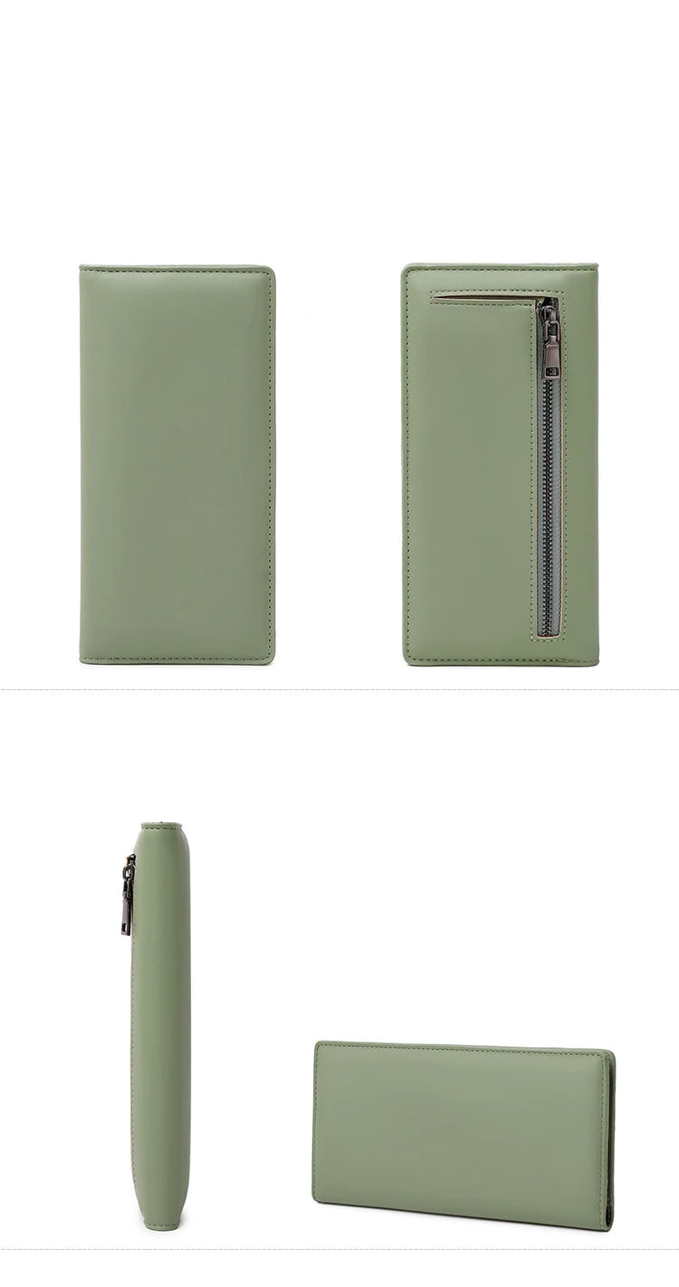 Functional & Compact: Women's Double-Fold Wallet – RFID Coin & Card Organizer with Hand Strap