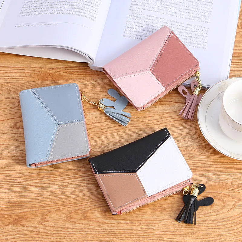 Compact Card Holder (Zip Wallet) with Tassel for Women & Girls