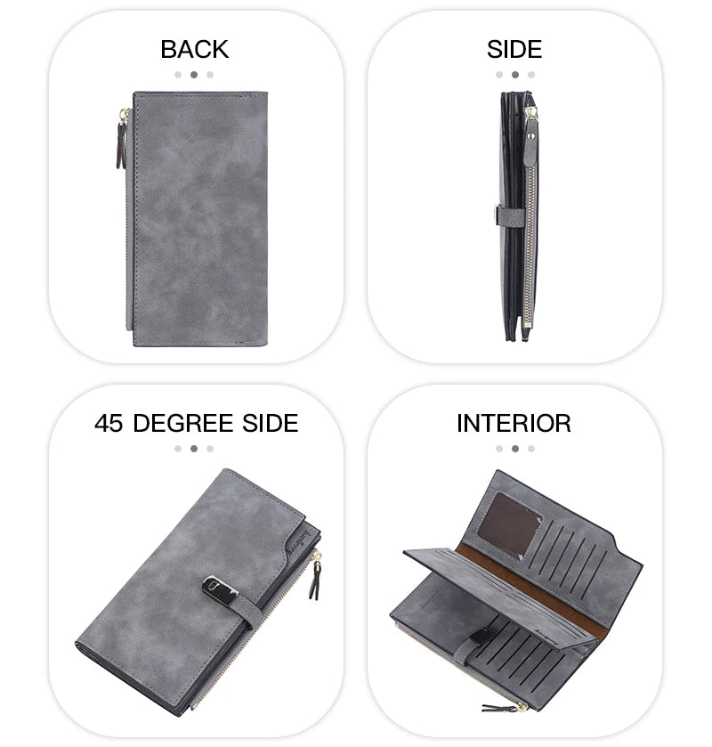 Elegant Long Wallet for Women – Magnetic Closure & Card Organizer