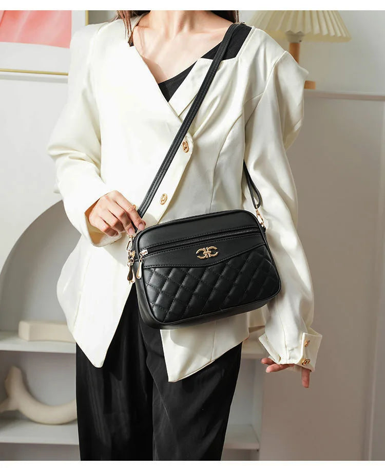 High Capacity Soft PU Leather Envelope Messenger Bag – Zipper Closure Shoulder Purse for Women