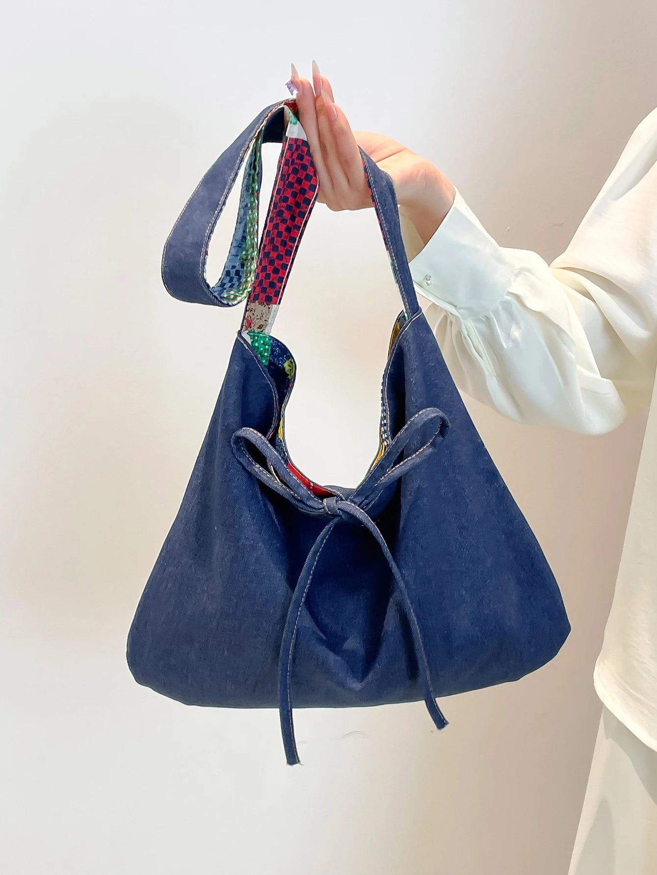 Fashionable New Denim Bag for Work and School, Large Capacity Women's Bag, Stylish Double-Sided Women's Tote Bag