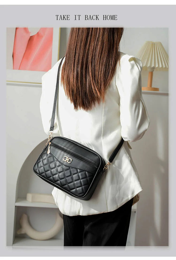 High Capacity Soft PU Leather Envelope Messenger Bag – Zipper Closure Shoulder Purse for Women