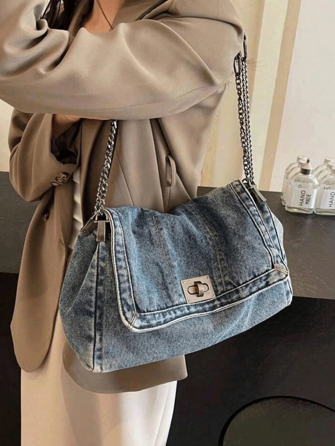 Women’s Canvas Square Shoulder Bag – Lightweight & Stylish