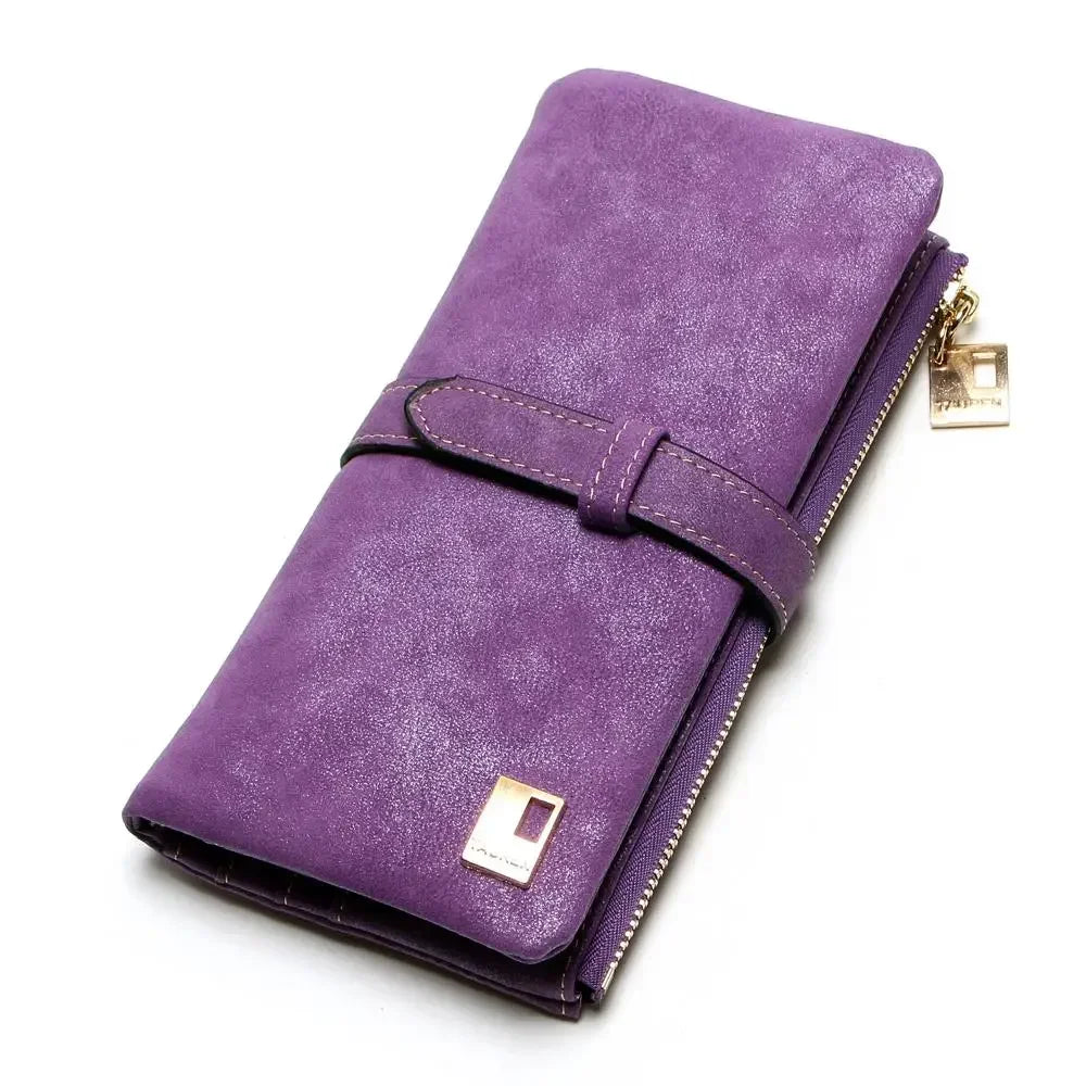 Timeless Elegance: Women’s 2-Fold Nubuck Clutch with Zipper & Drawstring.
