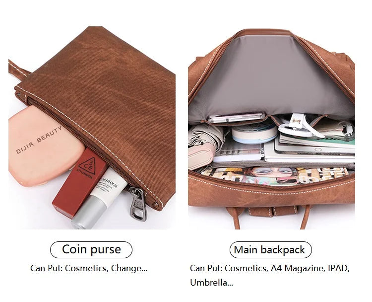 Leather Convertible Backpack Purse