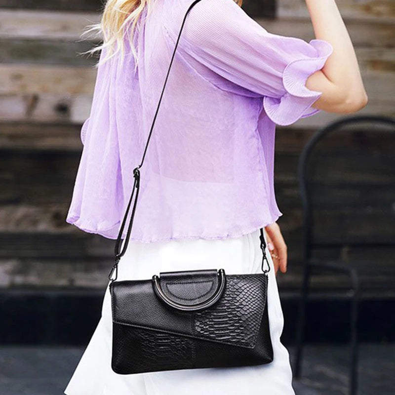 Luxury Soft PU Leather Flap Shoulder Bag – Minimalist Cover Closure Handbag for Women
