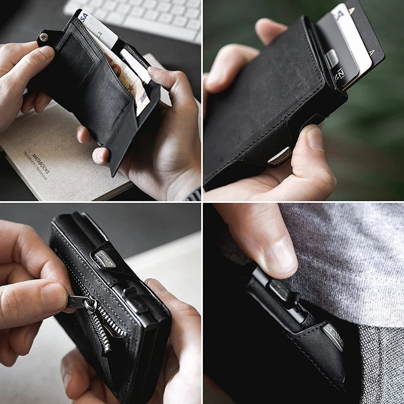 RFID Pop-Up Metal Wallet – Slim Anti-Theft Card Holder for Men & Women