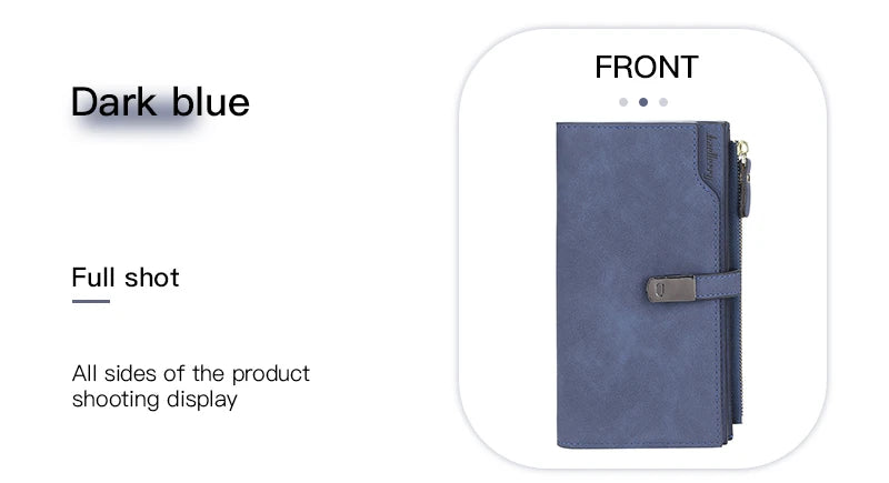 Elegant Long Wallet for Women – Magnetic Closure & Card Organizer